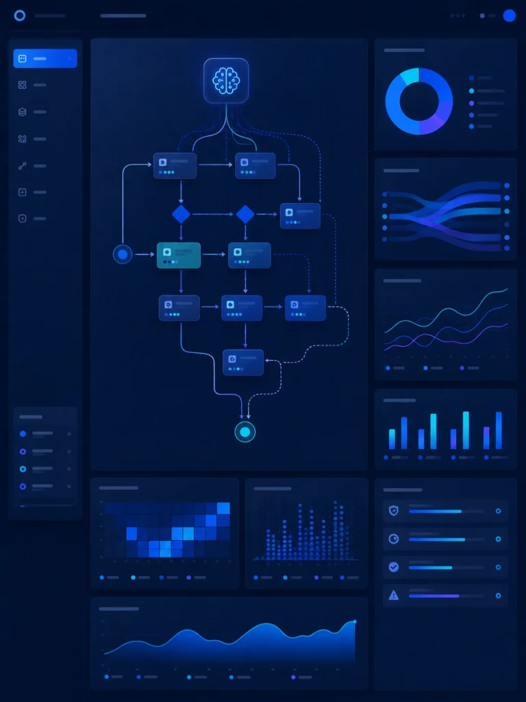 ADSYS süreç madenciliği ve AI destekli iş akışı analizi için kurumsal dashboard görünümü